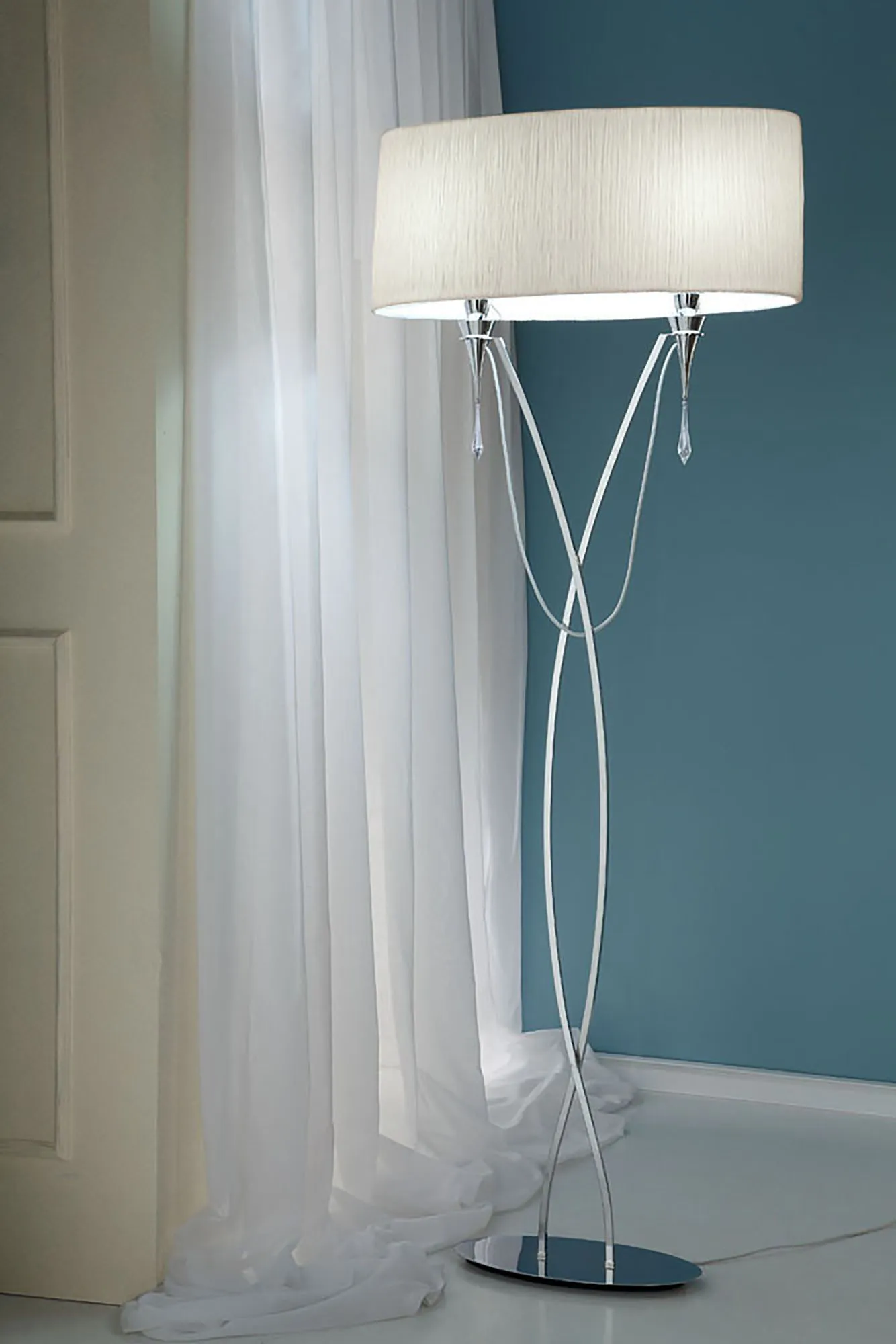 Lucca Crystal Floor Lamps Mantra Shaded Floor Lamps